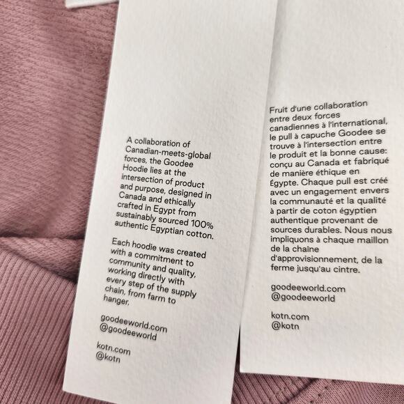 GOODEE x Kotn Women Dusty Rose French Terry V2n Relaxed Oversize Hoodie Size L - Picture 8 of 8